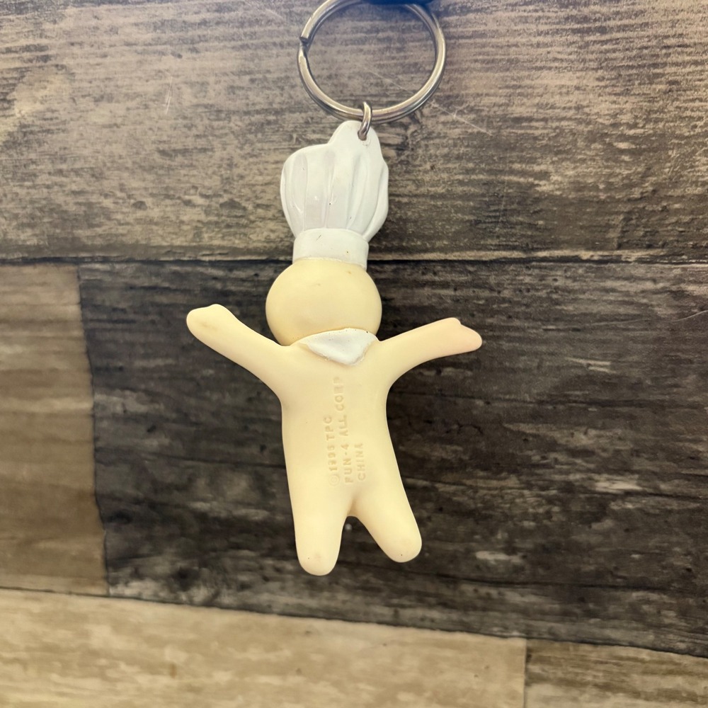 Vintage 1995 Pillsbury Doughboy Keychain Fun-4-All Corp Vinyl Figure 3 Inch - Picture 2 of 4